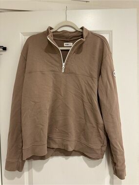 WILLBO Men's Half-Zip Pullover Sweatshirt in Taupe